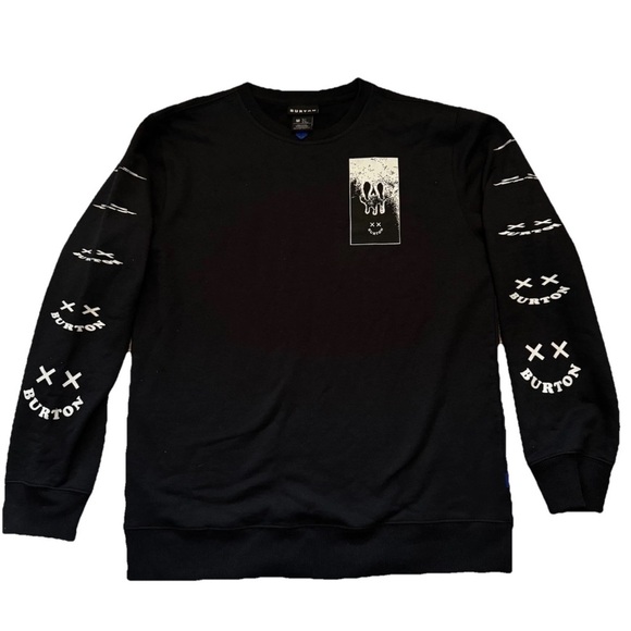 BURTON NWOT Skeleton Key 24 Fleece Crewneck Sweatshirt True Black 2024 - Men's M - Picture 1 of 9